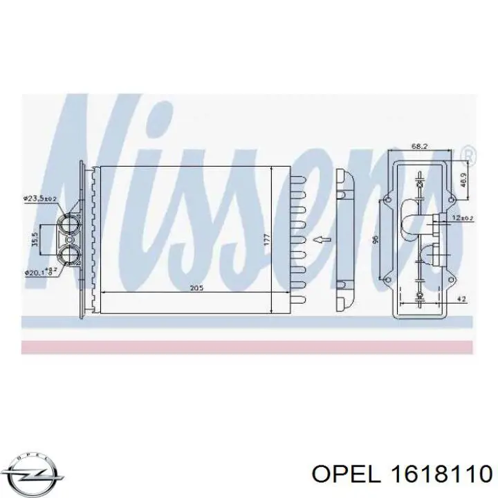 Радиатор печки (отопителя) Opel 1618110 цена, от 21.65 USD