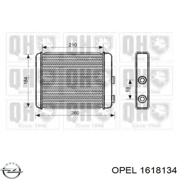 Радиатор печки (отопителя) Opel 1618134 цена, от 30.00 USD