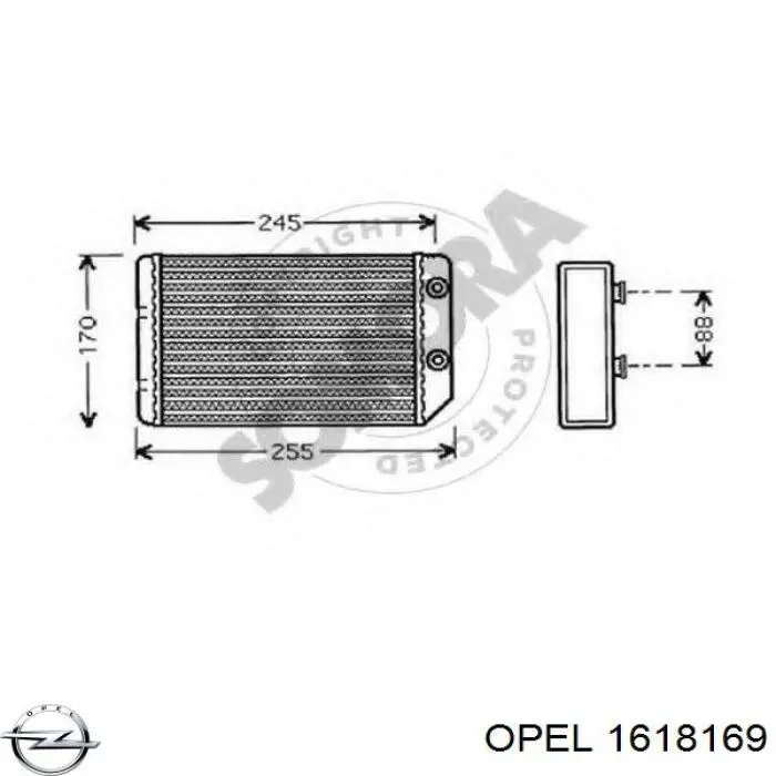 Радиатор печки 1618169 Opel