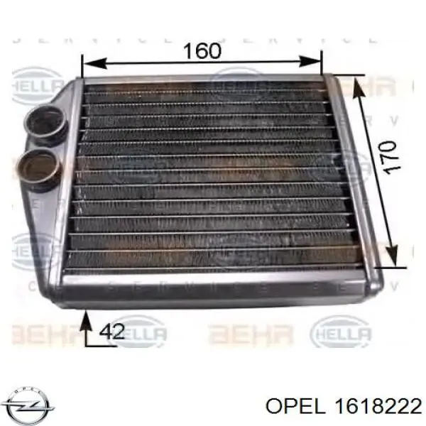 Радиатор печки (отопителя) Opel 1618222 цена, от 22.84 USD