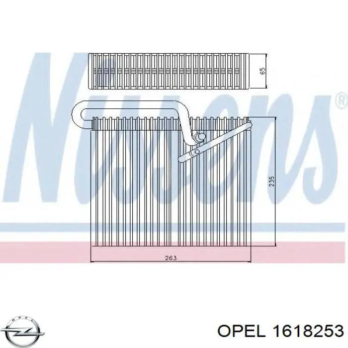 Испаритель кондиционера 1618253 Opel