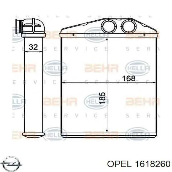Купить 1618260 Opel Радиатор печки