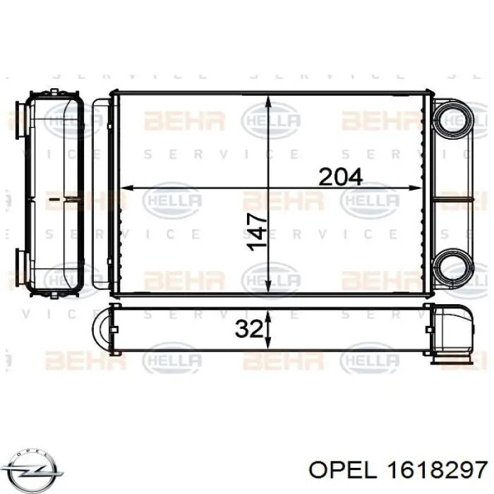 Купить 1618297 Opel Радиатор печки