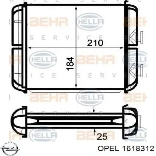 Радиатор печки (отопителя) Opel 1618312 цена, от 24.38 USD