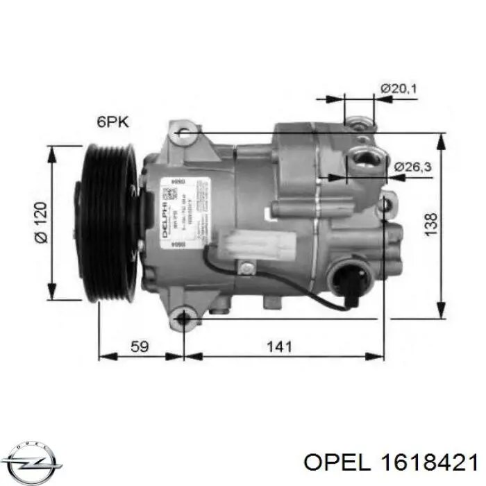 Купить 1618421 Opel Компрессор климатической установки