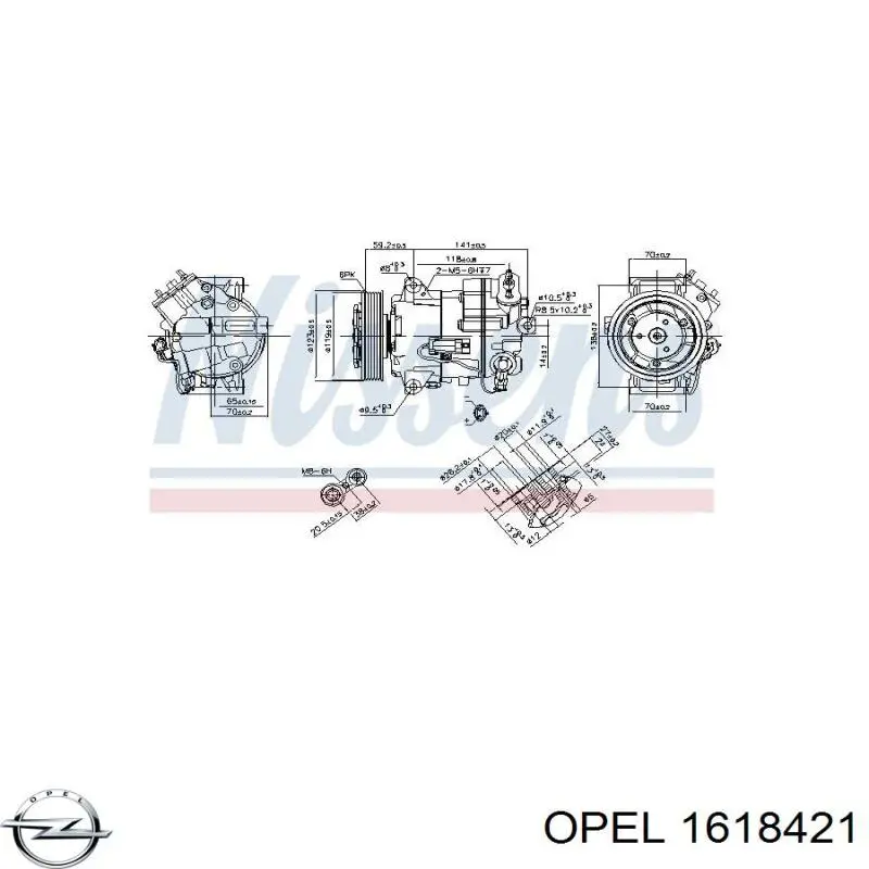 Купить 1618421 Opel Компрессор климатической установки