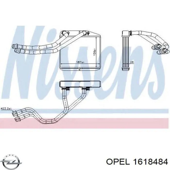 Радиатор печки (отопителя) Opel 1618484 цена, от 73.31 USD