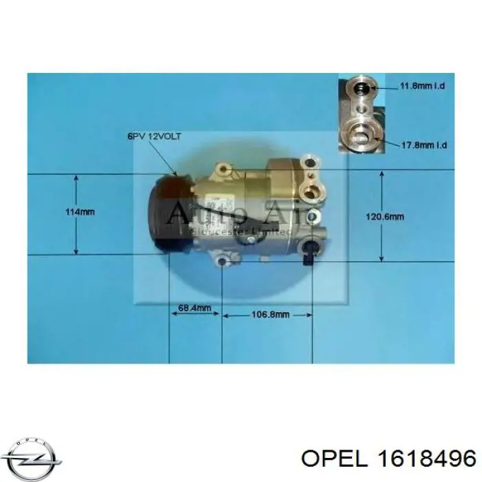 Компрессор кондиционера 1618407 Opel
