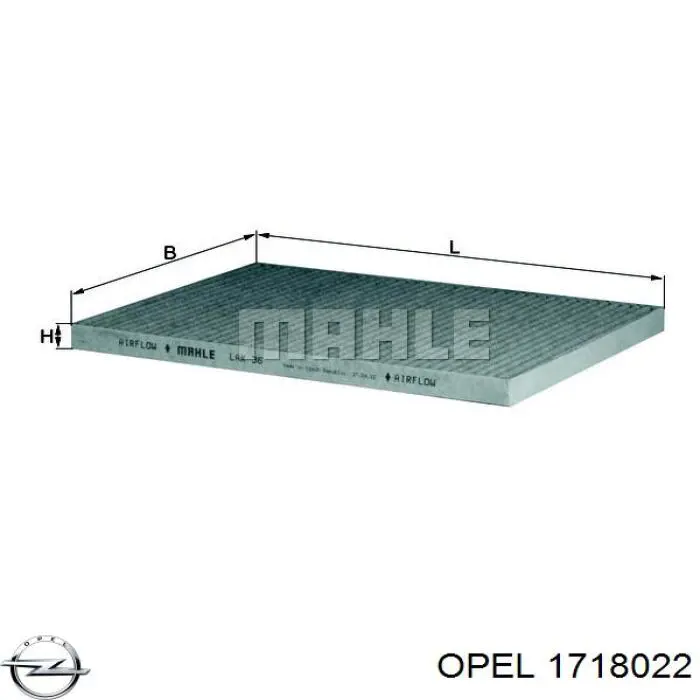 Фильтр воздушный отопителя Opel 1718022 цена, от 6.41 USD