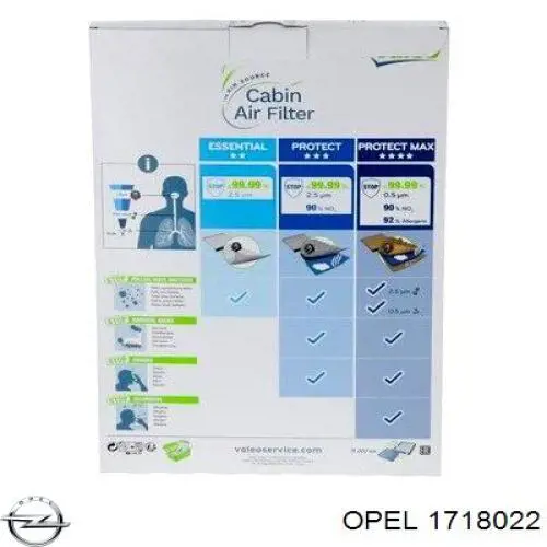 Купить 1718022 Opel Фильтр салона угольный