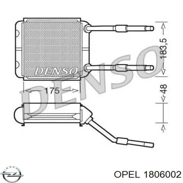 Радиатор печки (отопителя) Opel 1806002 цена, от 25.67 USD