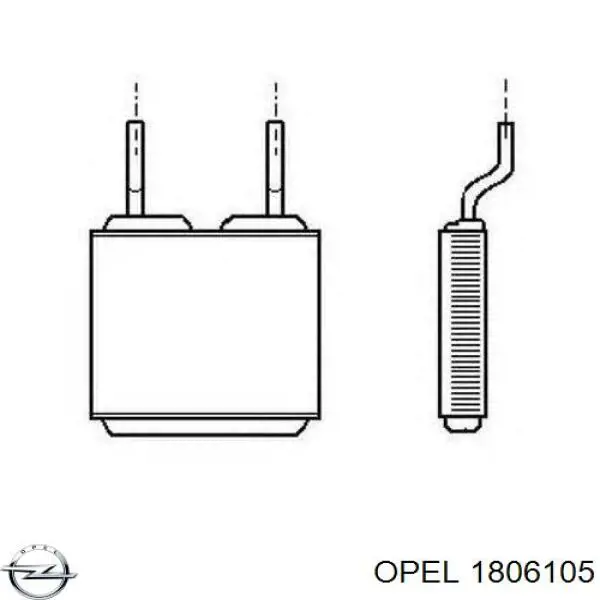 1806105 Opel Радиатор отопителя салона