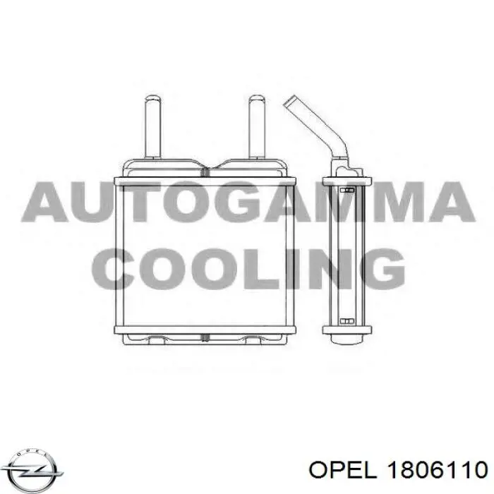 1806110 Opel радиатор печки