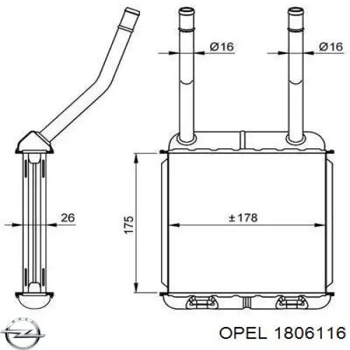 1806116 Opel радиатор печки