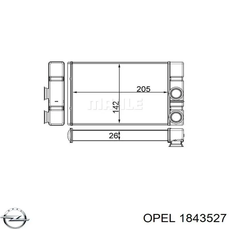 Радиатор печки (отопителя) Opel 1843527 цена, от 79.24 USD