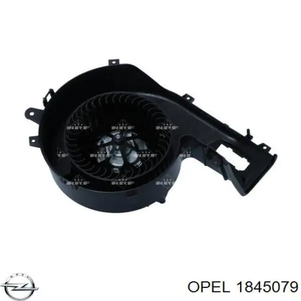 1845079 Opel ventilador elétrico de aparelho de ar condicionado montado (motor + roda de aletas)