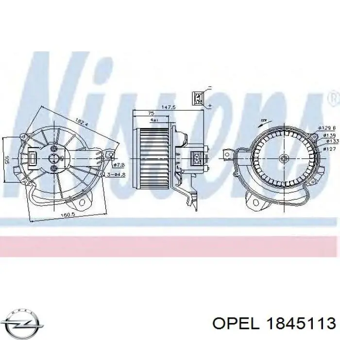 1845113 Opel вентилятор печки
