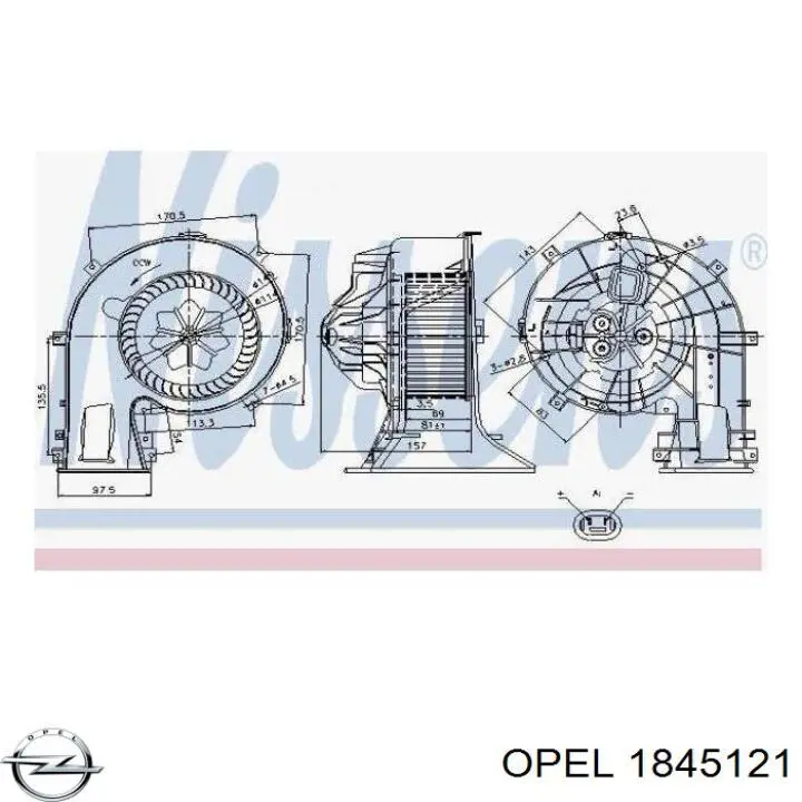 Купить 1845121 Opel Электродвигатели (электродвигатель отопителя) или розетка прицепа штепсельная