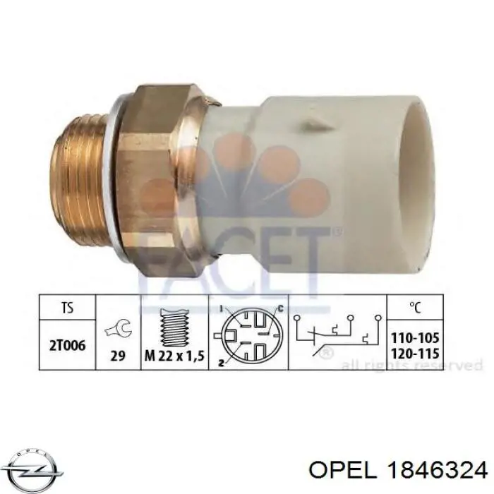 1846324 Opel Датчик радиатора