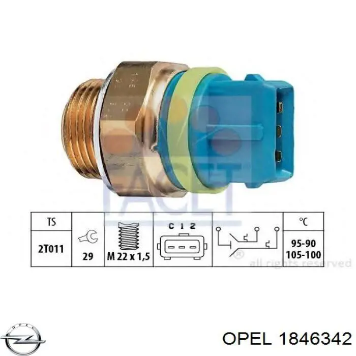 1846342 Opel Датчик радиатора