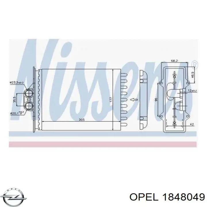Купить 1848049 Opel Осушитель кондиционера