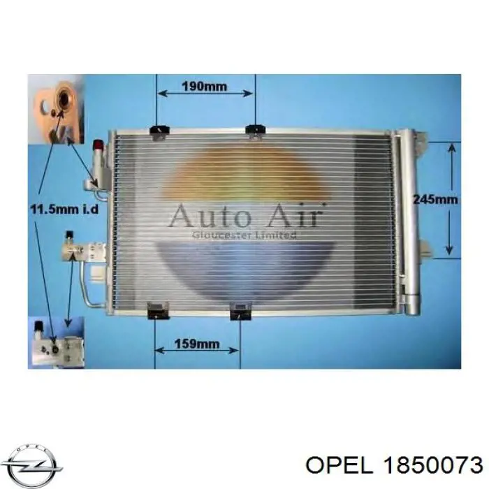 1850073 Opel радиатор кондиционера