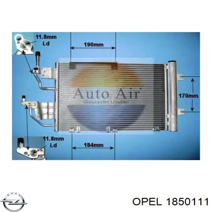 Конденсатор кондиционера Opel 1850111 цена, от 88.32 USD