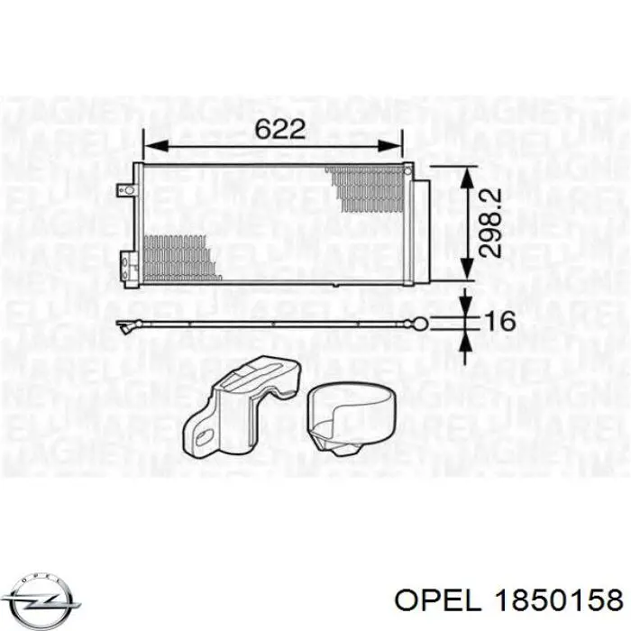 Радиатор охлаждения кондиционера Opel 1850158