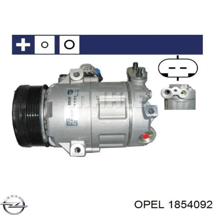 Компрессор кондиционера 1854092 Opel