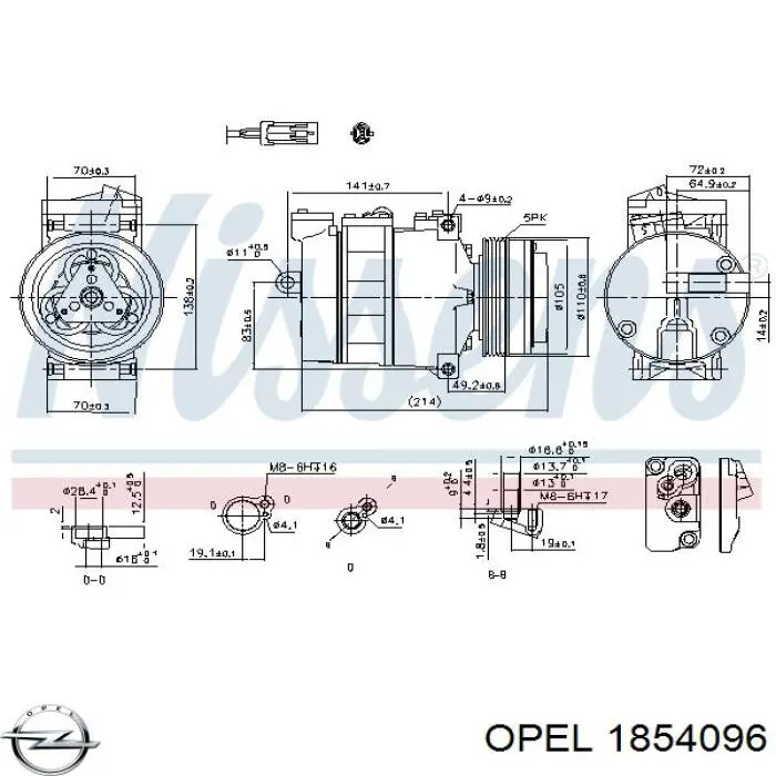 Насос кондиционера Opel 1854096