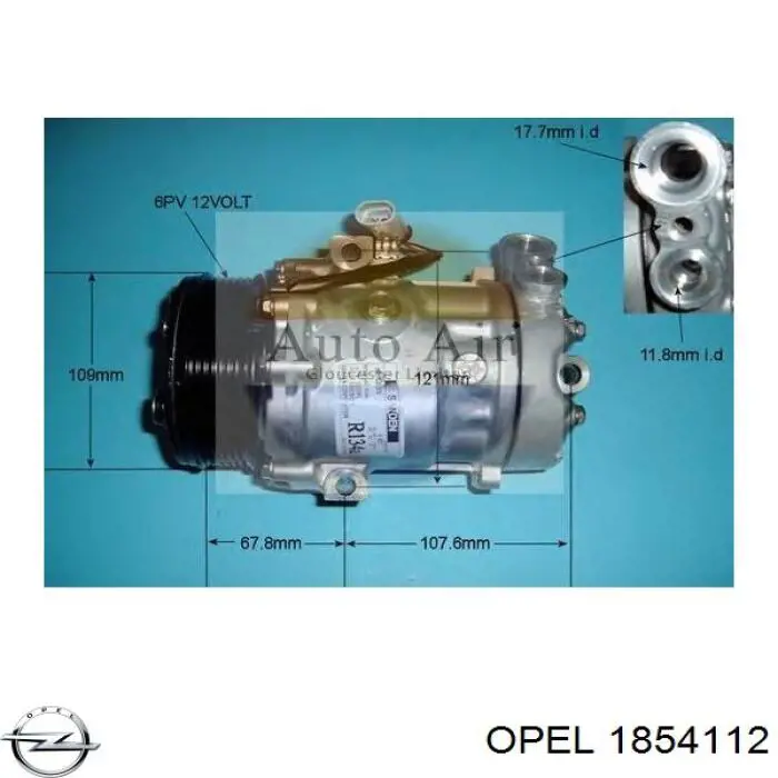 Компрессор системы кондиционирования Opel 1854112 цена, от 123.59 USD