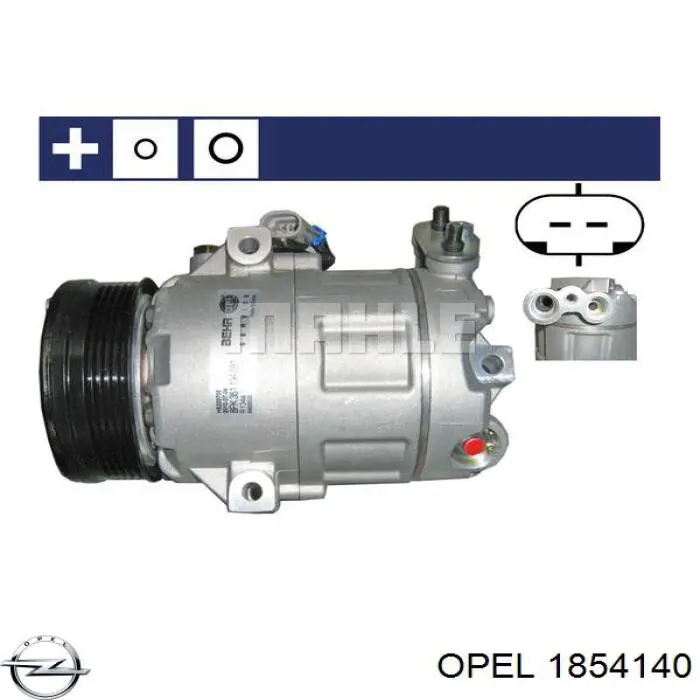 Компрессор системы кондиционирования Opel 1854140 цена, от 185.14 USD