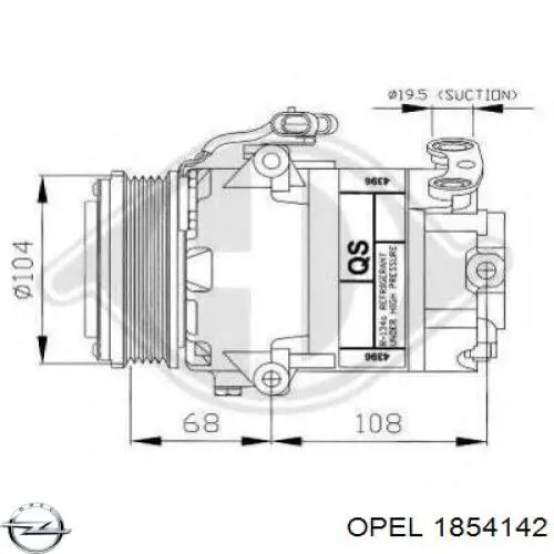 Купить 1854142 Opel Компрессор климатической установки
