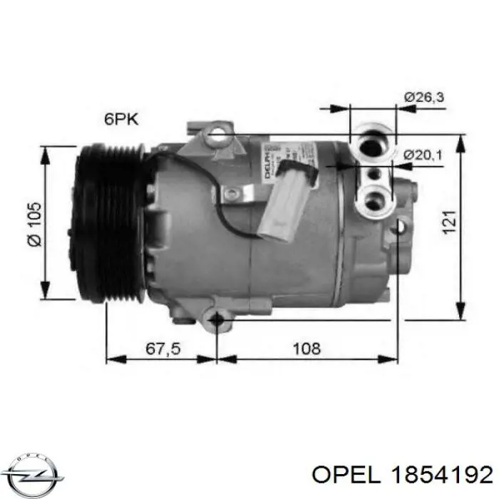 Компрессор системы кондиционирования Opel 1854192 цена, от 288.08 USD