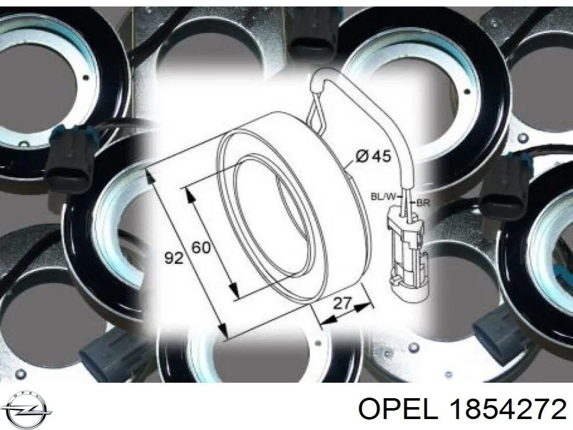 Муфта компрессора кондиционера 1854272 Opel