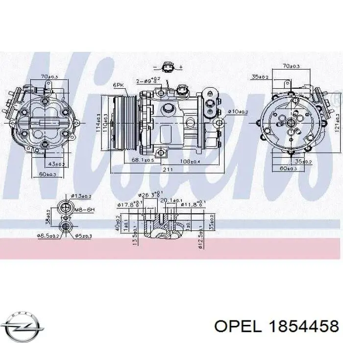 Купить 1854458 Opel Компрессор климатической установки