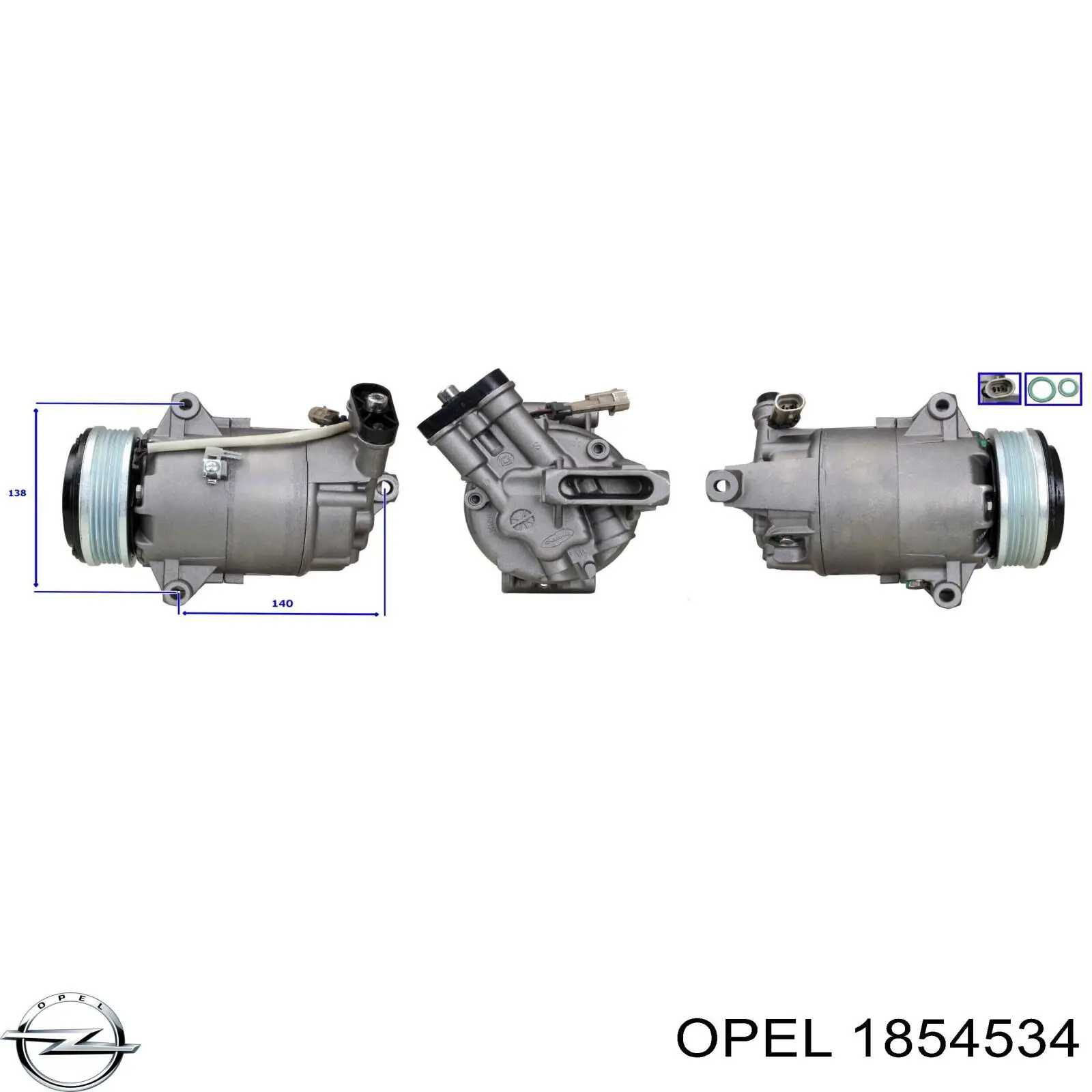 Компрессор системы кондиционирования Opel 1854534 цена, от 145.69 USD