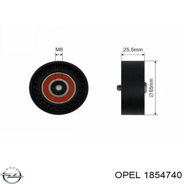 1854740 Opel паразитный ролик