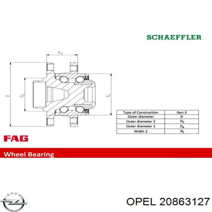 Ступицы передних колес Opel 20863127 цена, от 68.45 USD