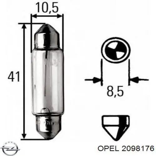 2098176 Opel лампочка плафона освещения салона/кабины
