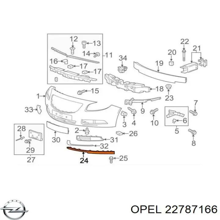 Spoiler esquerdo do pára-choque dianteiro para Opel Insignia (G09)