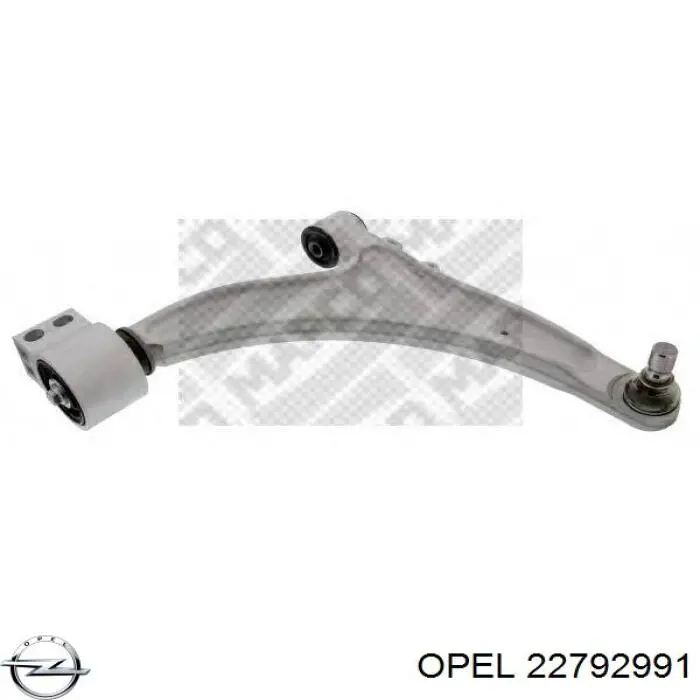 22792991 Opel braço oscilante inferior direito de suspensão dianteira