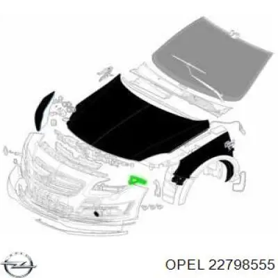 Направляющая переднего бампера левая Opel 22798555 цена, от 4.23 USD