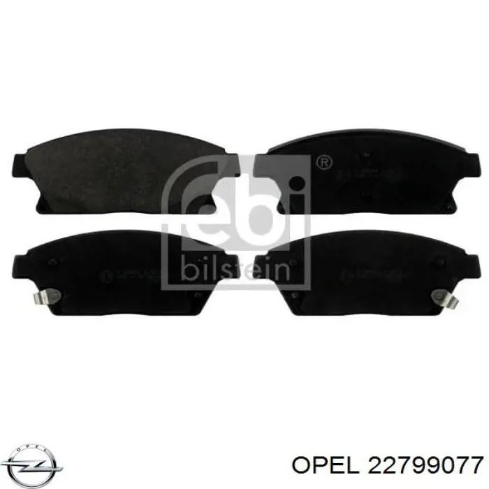Передние тормозные колодки 22799077 Opel