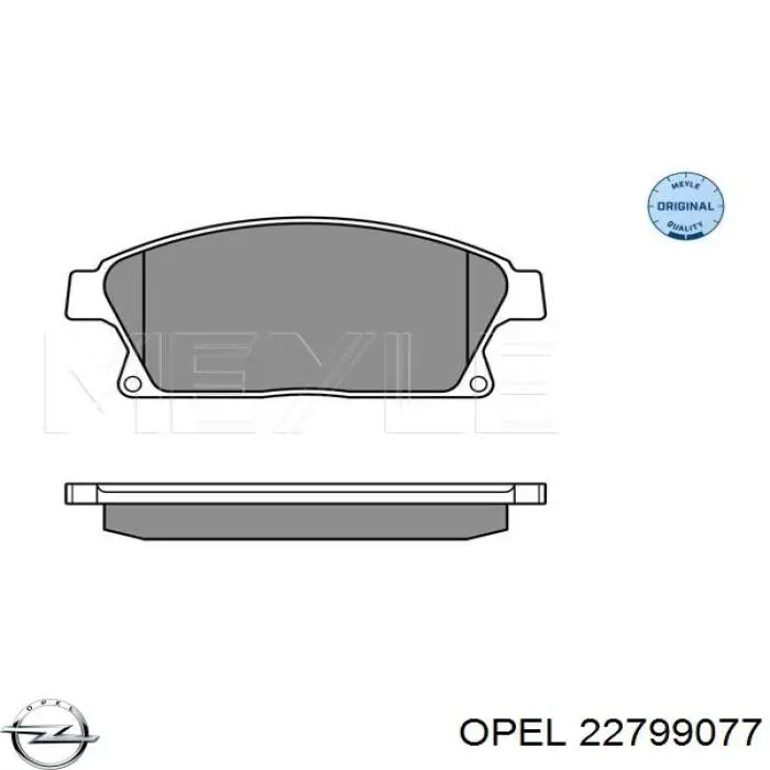 Передние тормозные колодки 22799077 Opel