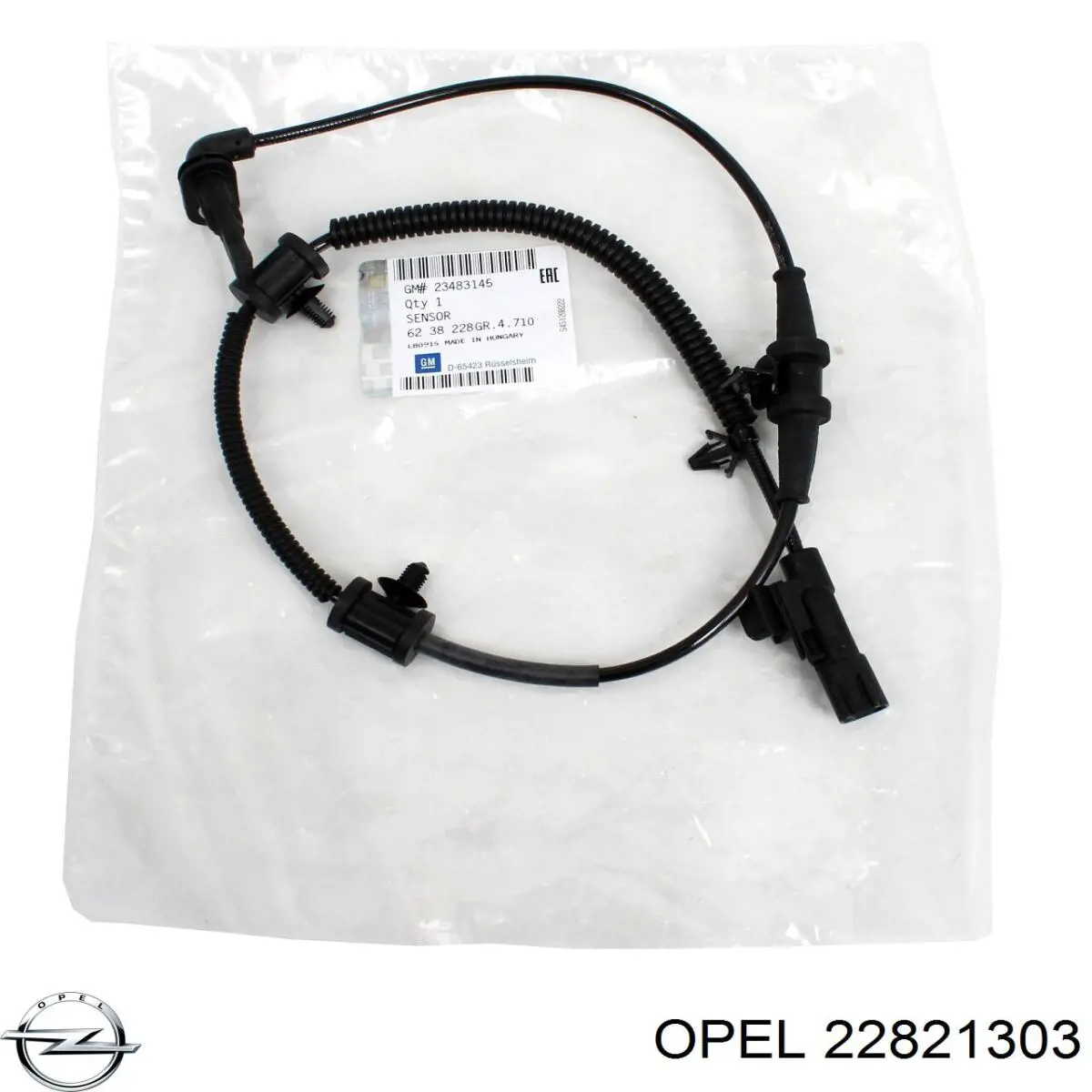 22821303 Opel sensor dianteiro de abs