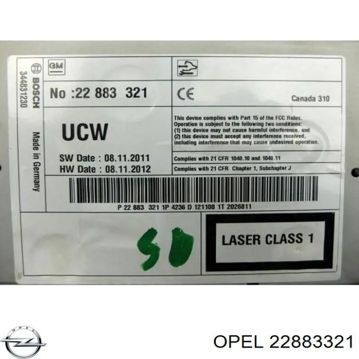  Opel 22883321 цена, от 112.87 USD