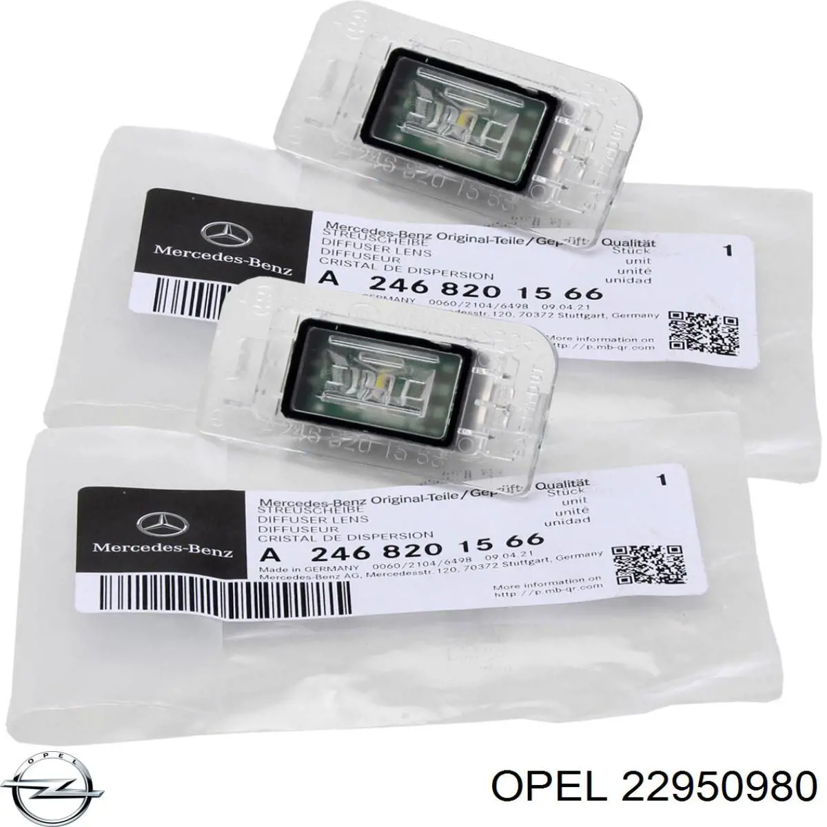Правый катафот заднего бампера 22950980 Opel