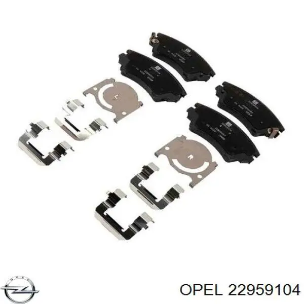 Передние тормозные колодки 22959104 Opel