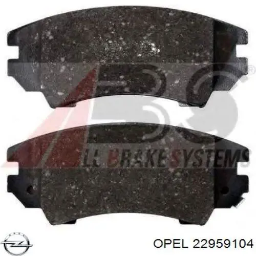Купить 22959104 Opel Колодки тормозные